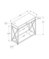 Accent Table, Console, Entryway, Narrow, Sofa, Living Room, Bedroom, Grey Laminate, Black Metal, Contemporary, Modern