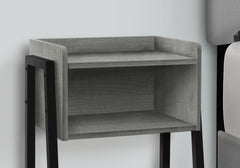 Accent Table, Side, End, Nightstand, Lamp, Living Room, Bedroom, Grey Laminate, Black Metal, Contemporary, Modern