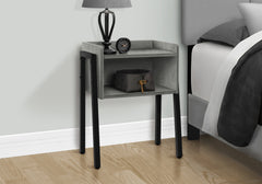 Accent Table, Side, End, Nightstand, Lamp, Living Room, Bedroom, Grey Laminate, Black Metal, Contemporary, Modern