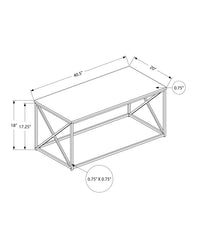 Coffee Table, Accent, Cocktail, Rectangular, Living Room, 40"l, Grey Laminate, Black Metal, Contemporary, Modern