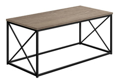Coffee Table, Accent, Cocktail, Rectangular, Living Room, 40"l, Brown Laminate, Black Metal, Contemporary, Modern