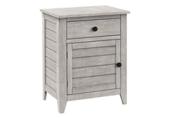 Accent Table, Nightstand, Storage Drawer, End, Side Table, Bedroom, Lamp, Storage, Grey Veneer, Transitional