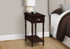 Accent Table, 2 Tier, Side Table, End, Narrow, Nightstand, Bedroom, Lamp, Storage Drawer, Brown Veneer, Traditional
