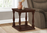 Accent Table, 2 Tier, End, Side Table, Square, Nightstand, Bedroom, Lamp, Brown Veneer, Traditional