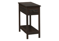 Accent Table, 2 Tier, End, Side Table, Narrow, Nightstand, Bedroom, Storage Drawer, Lamp, Brown Veneer, Transitional