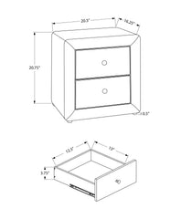 Nightstand, Nightstand, End, Side, Lamp, Storage Drawer, Bedroom, Upholstered, Grey Linen Look, Transitional
