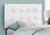 Bed, Headboard Only, Twin Size, Bedroom, Upholstered, White Leather Look, Transitional