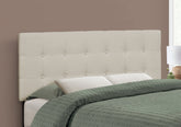 Bed, Headboard Only, Full Size, Bedroom, Upholstered, Beige Linen Look, Transitional