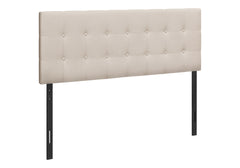 Bed, Headboard Only, Queen Size, Bedroom, Upholstered, Beige Linen Look, Transitional