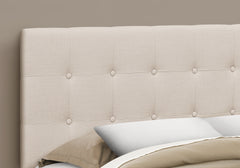 Bed, Headboard Only, Queen Size, Bedroom, Upholstered, Beige Linen Look, Transitional