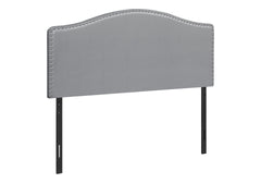 Bed, Headboard Only, Queen Size, Bedroom, Upholstered, Grey Leather Look, Transitional