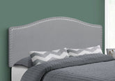 Bed, Headboard Only, Queen Size, Bedroom, Upholstered, Grey Leather Look, Transitional