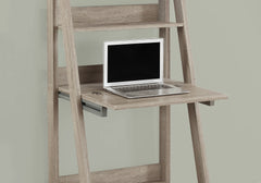 Computer Desk, Home Office, Laptop, Leaning, 61"h, Work, Storage Shelves, Brown Laminate, Contemporary, Modern