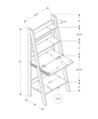 Computer Desk, Home Office, Laptop, Leaning, 61"h, Work, Storage Shelves, Brown Laminate, Contemporary, Modern