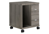 Office, File Cabinet, Printer Cart, Rolling File Cabinet, Mobile, Storage, Work, Brown Laminate, Contemporary, Modern