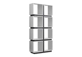 Bookshelf, Bookcase, Etagere, 5 Tier, 71"h, Office, Bedroom, Grey And White Laminate, Contemporary, Modern