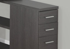 Computer Desk, Home Office, Corner, Left, Right Set-up, Storage Drawers, L Shape, Work, Laptop, Grey Laminate, Metal, Contemporary, Modern