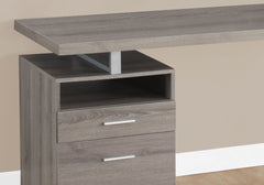 Computer Desk, Home Office, Laptop, Left, Right Set-up, Storage Drawers, 60"l, Work, Brown Laminate, Grey Metal, Contemporary, Modern
