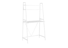 Computer Desk, Home Office, Laptop, Leaning, Storage Shelves, Work, White Laminate, White Laminate, Contemporary, Modern