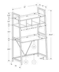 Computer Desk, Home Office, Laptop, Leaning, Storage Shelves, Work, White Laminate, White Laminate, Contemporary, Modern
