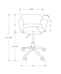 Office Chair, Adjustable Height, Swivel, Ergonomic, Armrests, Computer Desk, Work, Black Leather Look, Chrome Metal, Contemporary, Modern