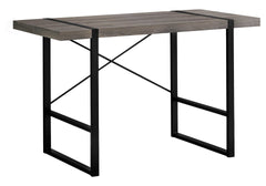 Computer Desk, Home Office, Laptop, 48"l, Work, Brown Laminate, Black Metal, Contemporary, Modern