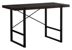 Computer Desk, Home Office, Laptop, 48"l, Work, Brown Laminate, Black Metal, Contemporary, Modern