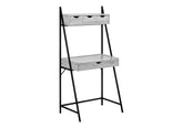 Computer Desk, Home Office, Laptop, Leaning, Storage Drawers, 32"l, Work, Grey Laminate, Black Metal, Contemporary, Modern