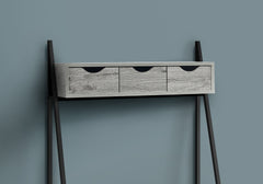 Computer Desk, Home Office, Laptop, Leaning, Storage Drawers, 32"l, Work, Grey Laminate, Black Metal, Contemporary, Modern