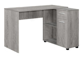 Computer Desk, Home Office, Corner, Storage Drawers, 46"l, L Shape, Work, Laptop, Grey Laminate, Contemporary, Modern