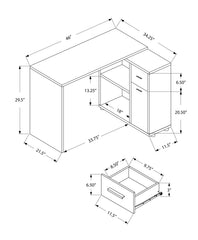 Computer Desk, Home Office, Corner, Storage Drawers, 46"l, L Shape, Work, Laptop, White Laminate, Contemporary, Modern