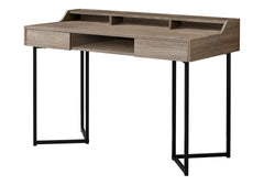Computer Desk, Home Office, Laptop, Storage Drawers, 48"l, Work, Brown Laminate, Black Metal, Contemporary, Modern