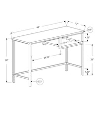 Computer Desk, Home Office, Laptop, 48"l, Work, Brown Laminate, Grey Metal, Contemporary, Modern