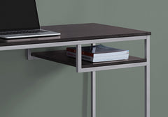 Computer Desk, Home Office, Laptop, 48"l, Work, Brown Laminate, Grey Metal, Contemporary, Modern