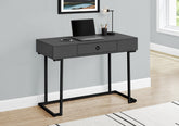 Computer Desk, Home Office, Laptop, Storage Drawers, 42"l, Work, Grey Laminate, Black Metal, Contemporary, Modern