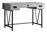 Computer Desk, Home Office, Laptop, Storage Drawers, 48"l, Work, Grey Laminate, Black Metal, Transitional