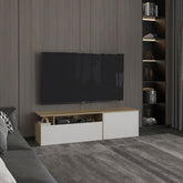 Tv Stand 60" TV Capacity,2 Doors, 4 Shelves