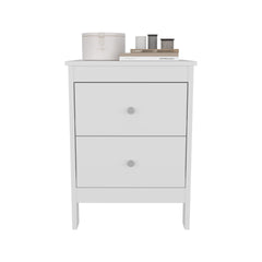 Nightstand, 2 Drawers, White