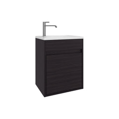 Bathroom Vanity with Sink, 1 Door, Black Wengue