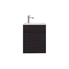 Bathroom Vanity with Sink, 1 Door, Black Wengue
