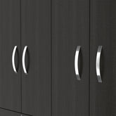 Hamilton Mobile Armoire, 4-Doors Cabinet, Three Drawers, Rods, Four Shelves, Black Wengue - Bedroom