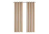 Curtain Panel, 2pcs Set, 54"w X 84"l, Room Darkening, Grommet, Living Room, Bedroom, Kitchen, Beige Micro Suede, Contemporary, Modern
