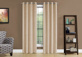 Curtain Panel, 2pcs Set, 54"w X 95"l, Room Darkening, Grommet, Living Room, Bedroom, Kitchen, Beige Micro Suede, Contemporary, Modern