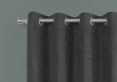 Curtain Panel, 2pcs Set, 54"w X 95"l, Room Darkening, Grommet, Living Room, Bedroom, Kitchen, Grey Micro Suede, Contemporary, Modern