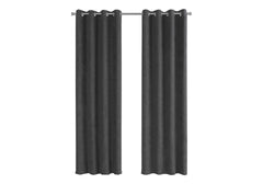 Curtain Panel, 2pcs Set, 54"w X 95"l, Room Darkening, Grommet, Living Room, Bedroom, Kitchen, Grey Micro Suede, Contemporary, Modern