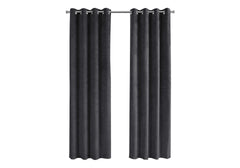 Curtain Panel, 2pcs Set, 54"w X 84"l, Room Darkening, Grommet, Living Room, Bedroom, Kitchen, Grey Velvet, Contemporary, Modern