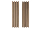 Curtain Panel, 2pcs Set, 54"w X 84"l, 100% Blackout, Grommet, Living Room, Bedroom, Kitchen, Brown Thermal Insulation Polyester, Contemporary, Modern