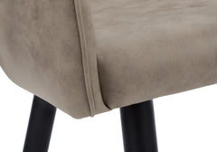 Dining Chair, Set Of 2, Side, Upholstered, Kitchen, Dining Room, Brown Fabric, Black Metal, Contemporary, Modern