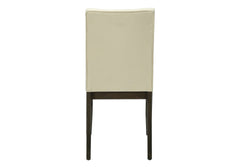 Dining Chair, 37" Height, Set Of 2, Upholstered, Dining Room, Kitchen, Cream Fabric, Grey Solid Wood, Transitional