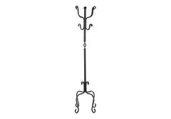 Coat Rack, Hall Tree, Free Standing, 8 Hooks, Entryway, 74"h, Bedroom, Black Metal, Transitional
